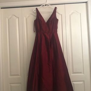 Camile la Vie Dark Red Sleeveless Prom Dress